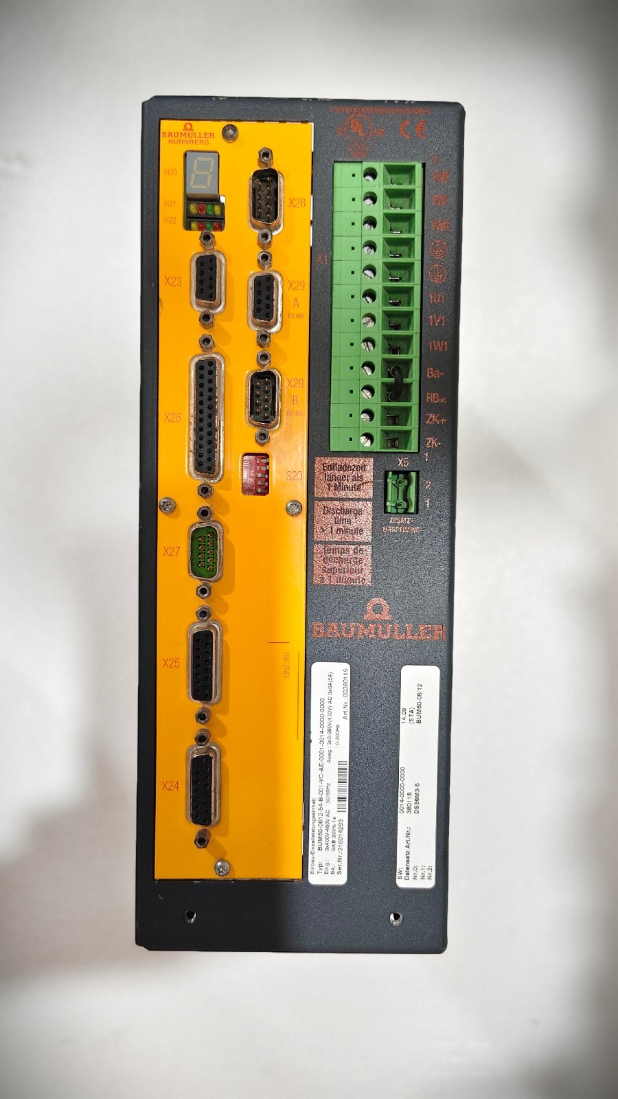 Baumuller BUM60-0612-54-B-001-VC-AE-0001-0014-0000-0000 Servo Drive